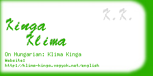 kinga klima business card